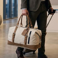 Duffle Bag for Men and Women with Leather Base & Handles | Detachble Shoulder Strap | Weekender Bag