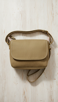 Olive Linen Crossbody Bag