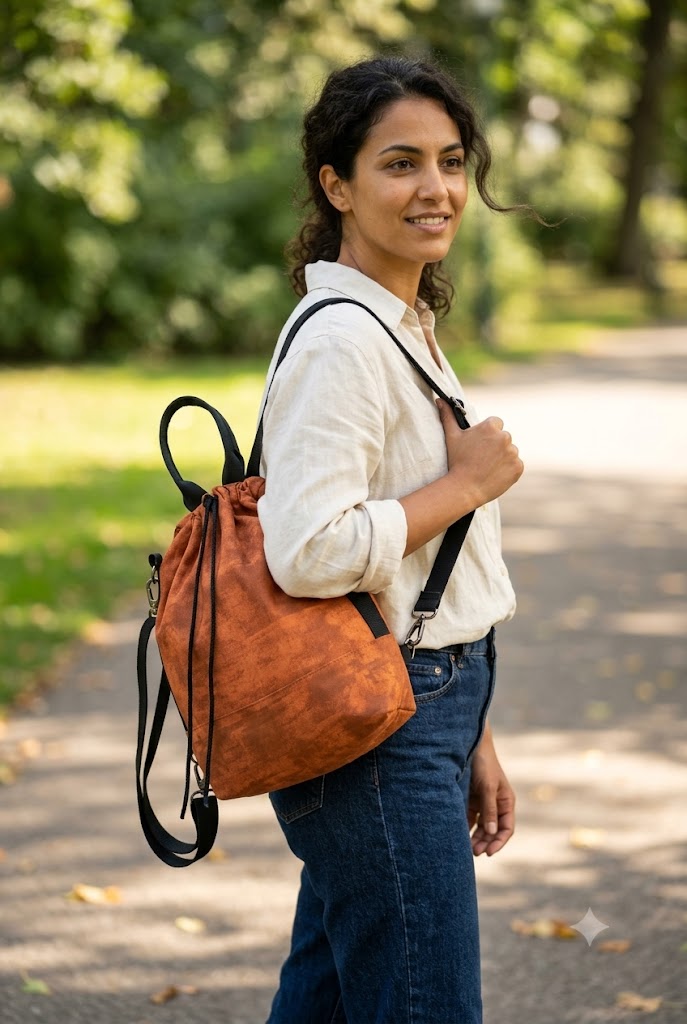 Canvas Drawstring Sling Bag | Shoulder Bag for Women