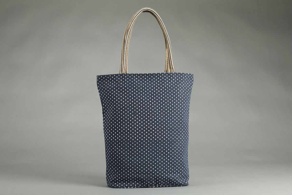 Long Tote Bag of Jute | Floral Motifs