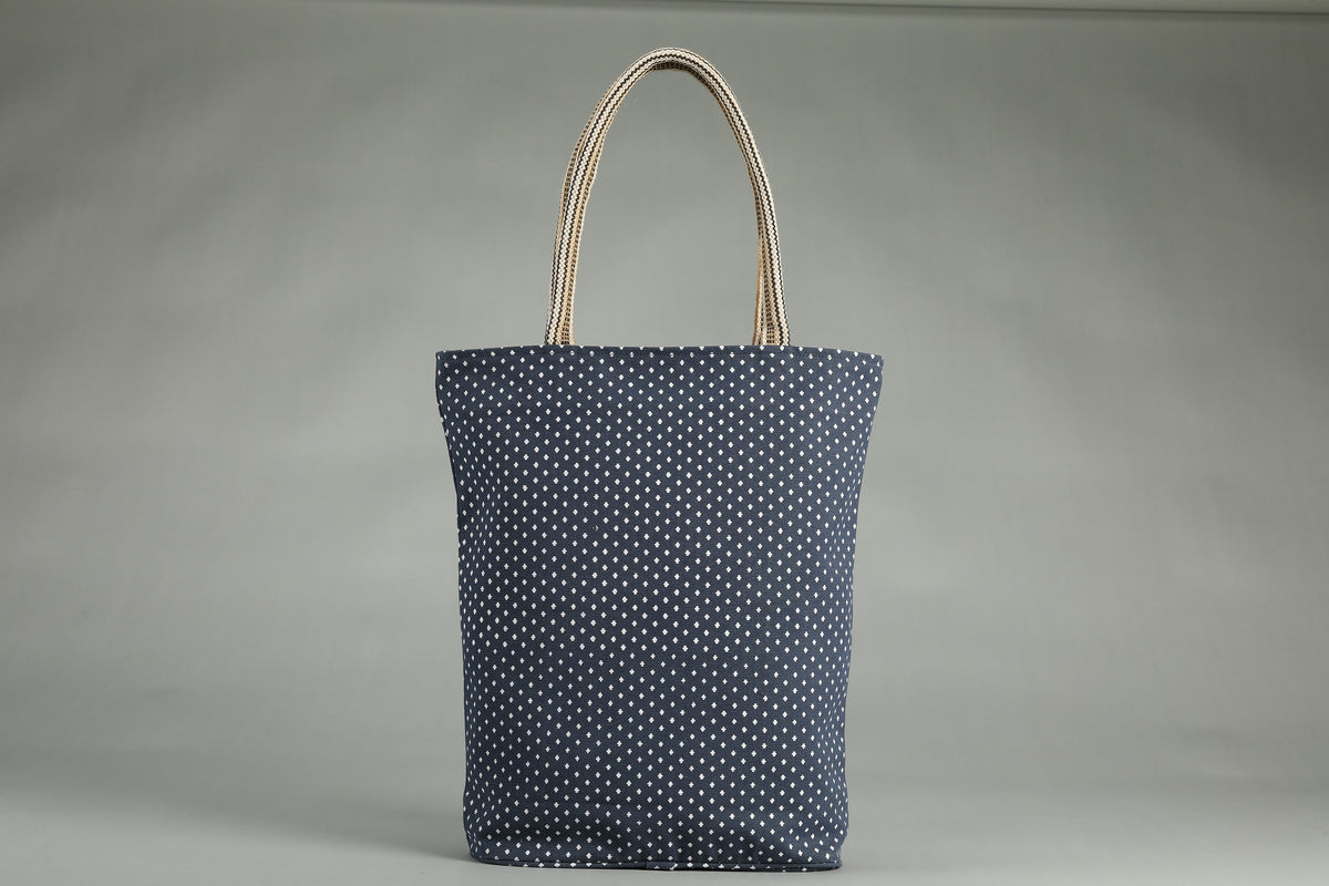 Long Tote Bag of Jute | Floral Motifs