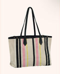 Canvas Tote Bag for Women | Multicolour Boat Tote | Pink, Black & White