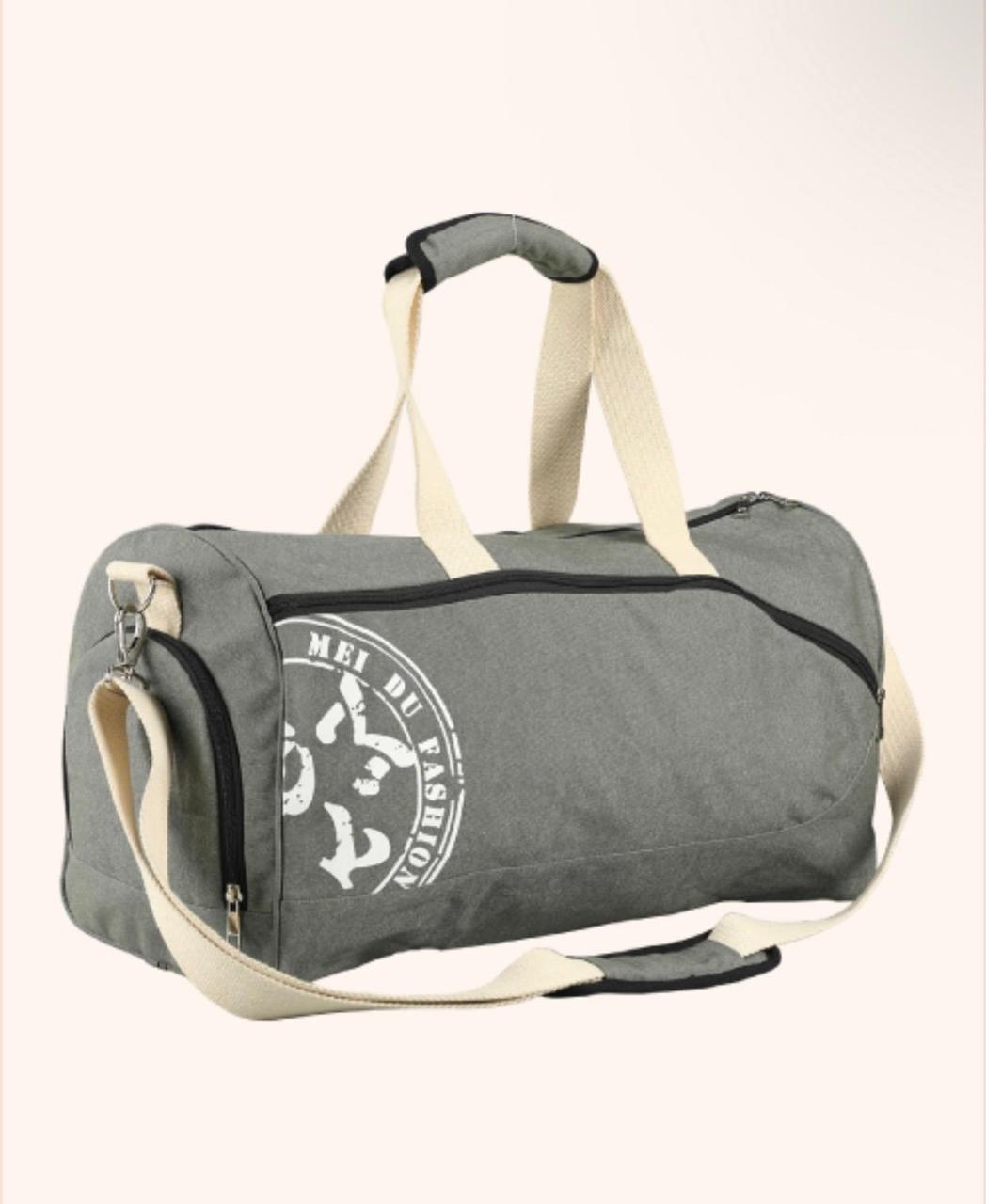 Grey Canvas Duffle Bag | Sports Kit | Weekender Duffle