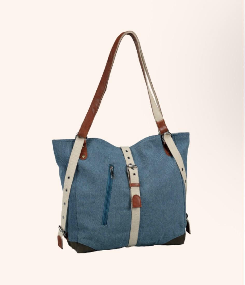 Canvas Sling Bag with Leather Handles for Women | Small Tote Bag | Shoulder Bag