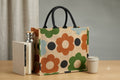 Jute Tote Bag | Shopping Bags | Floral Screen Printed Organic Jute Bag